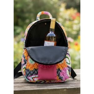 Vivajenz Floral  Refillable Wine Backpack Black